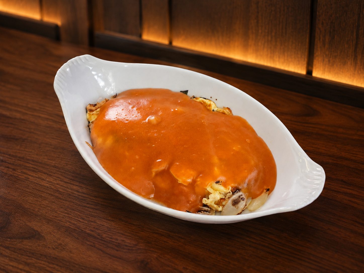 Foe yong hai — omelette with tomato sauce