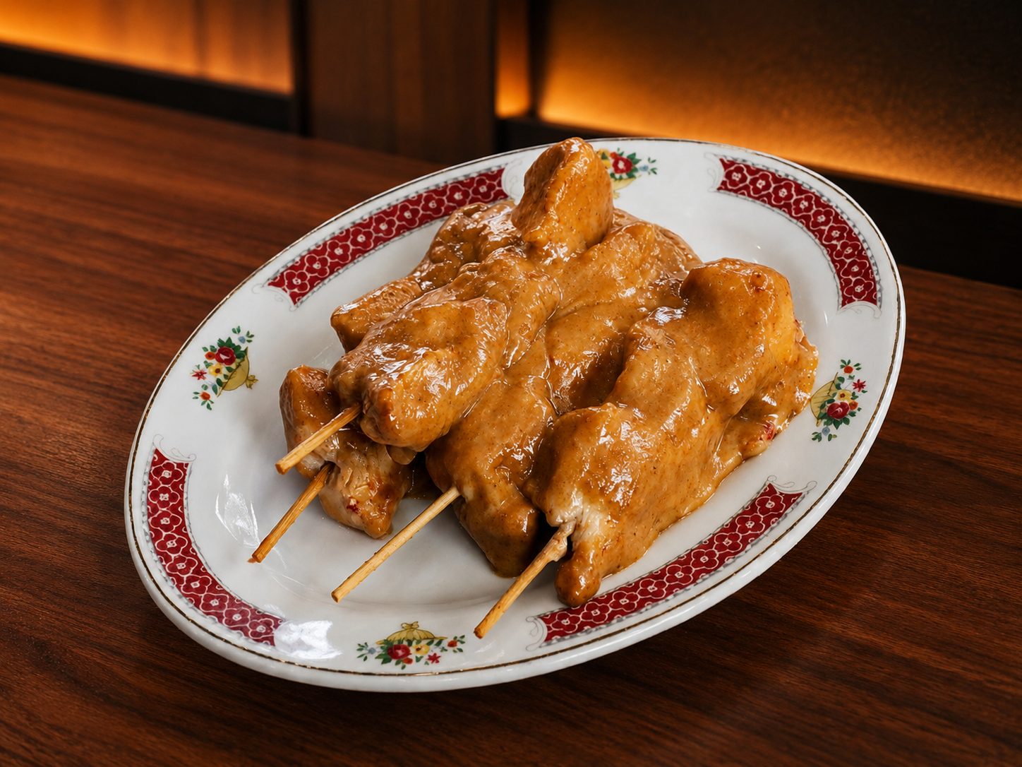 Chicken satay with homemade peanut sauce
