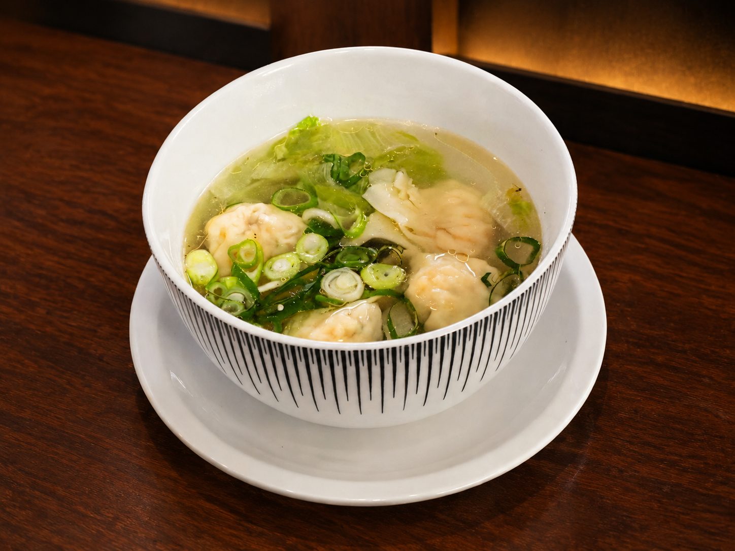 Wan Ton soup with fresh vegetables